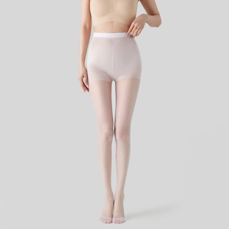タイツ 10デニール 水玉柄シアータイツ