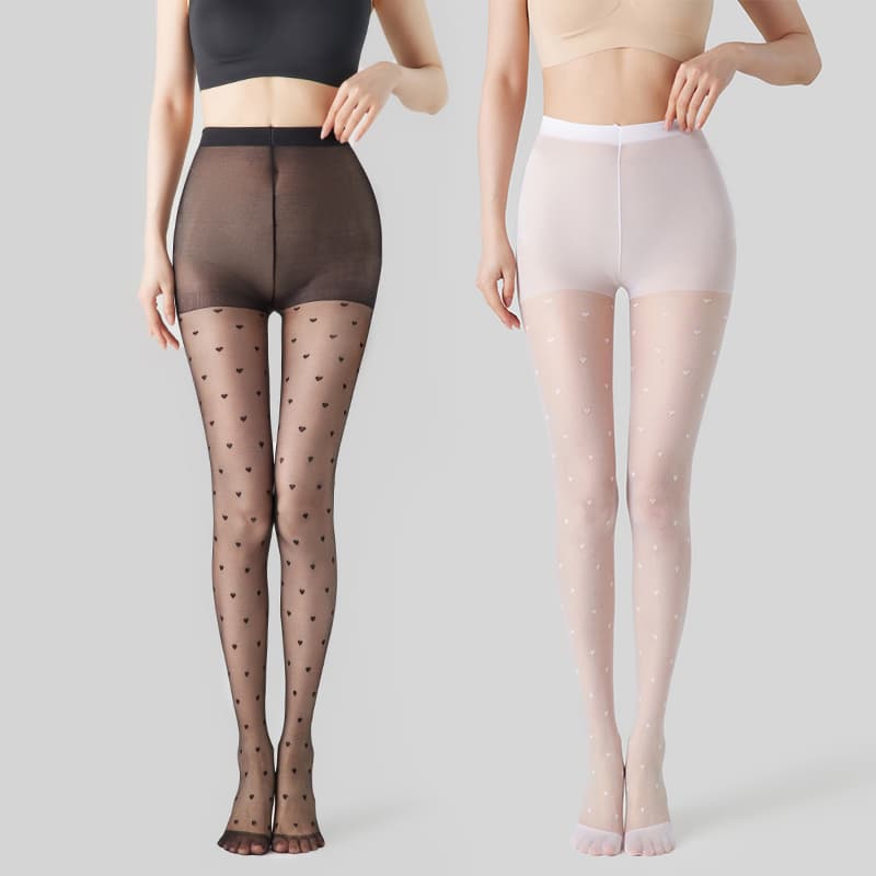タイツ 10デニール 水玉柄シアータイツ