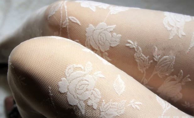 即納 薔薇花柄全面網タイツ 選べる色展開