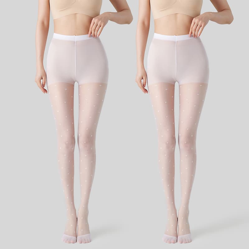 タイツ 10デニール 水玉柄シアータイツ