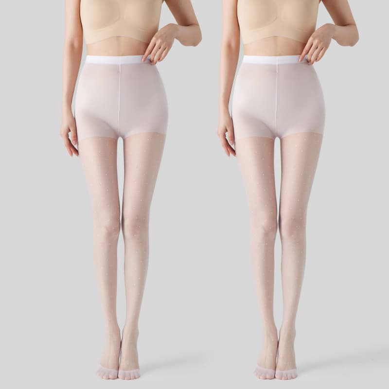 タイツ 10デニール 水玉柄シアータイツ