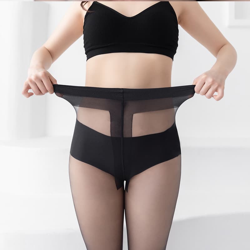 タイツ フェイクながらも本格品質透け感美脚タイツ